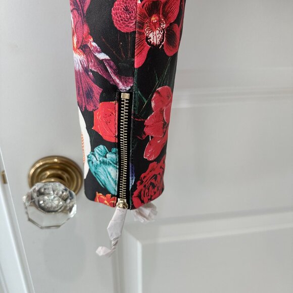 alice + olivia Zeta Whip Stitch Collar Cropped Leather Box Jacket - Picture 7 of 8